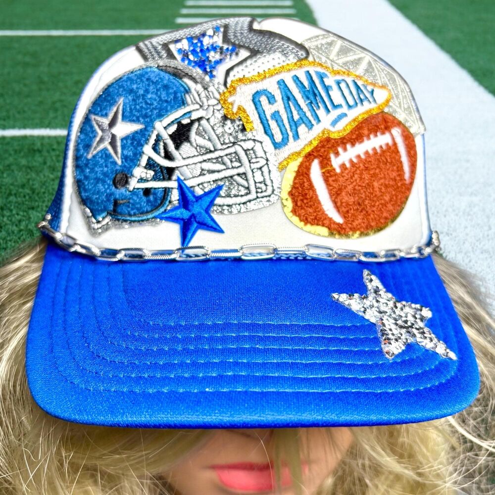 Gameday Sparkle Trucker Hat, Stars, Bling Football Vibes Otto Americas Team